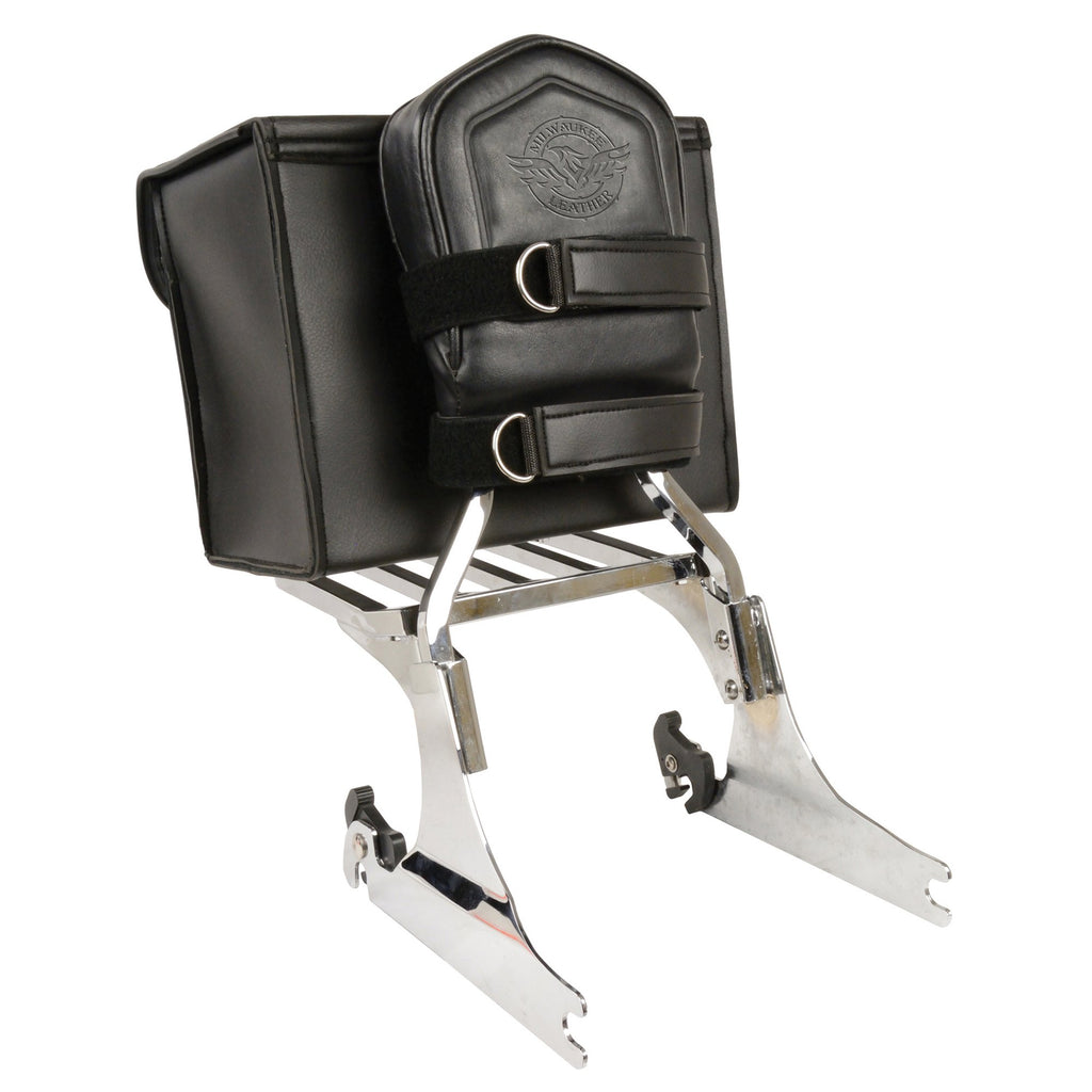 Milwaukee Leather SH618S Black Medium Studded PVC Sissy Bar Carry Bag