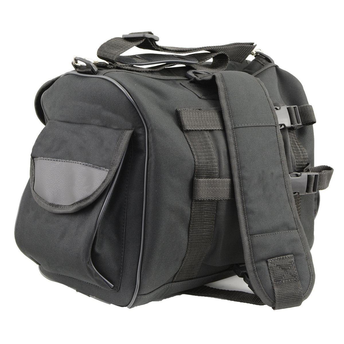 Milwaukee Leather SH630 Black Medium Textile Sissy Bar Duffle Bag