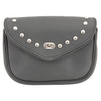 Milwaukee Leather SH633 Black PVC Extra Large 'Studded' Windshield Bag with Turn Lock