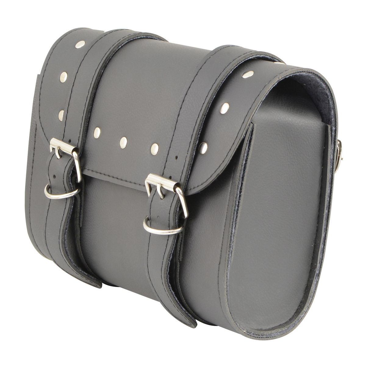 Milwaukee Leather SH63601 Black PVC Taller Double Buckle Studded Tool Bag