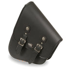 Milwaukee Leather SH640R Black Right Side Tall Slanted PVC Swing Arm Bag with Buffalo Snaps