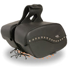 Milwaukee Leather SH646ZB Black Zip-Off PVC Studded Throw Over Motorcycle Saddlebags