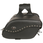 Milwaukee Leather SH646ZB Black Zip-Off PVC Studded Throw Over Saddlebags