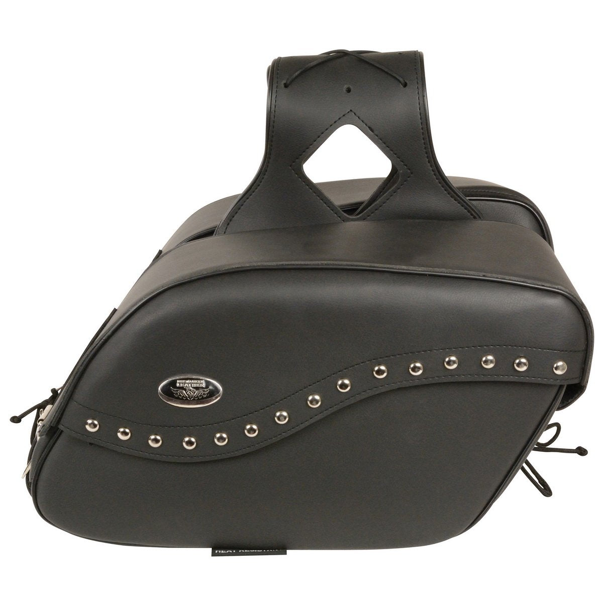 Milwaukee Leather SH646ZB Black Zip-Off PVC Studded Throw Over Saddlebags