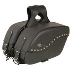 Milwaukee Leather SH646ZB Black Zip-Off PVC Studded Throw Over Saddlebags