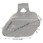 Milwaukee Leather SH646ZB Black Zip-Off PVC Studded Throw Over Saddlebags