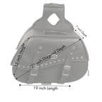 Milwaukee Leather SH655ZB Zip-Off Two Buckle Extended Lid Studded PVC Throw Over Saddle Bag (19X12X7X20)