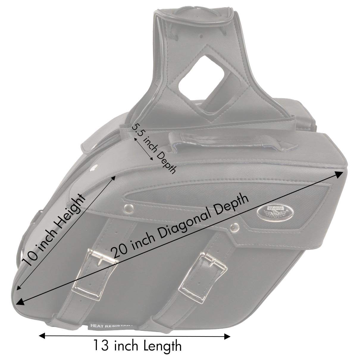 Milwaukee Performance SH65801ZB Black Medium Zip-Off PVC Slanted Throw Over Saddlebags