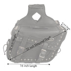 Milwaukee Leather SH66401ZB Large Braided Zip-Off PVC Throw Over Saddle Bag with Studs (16X10X6X22)