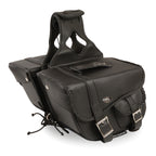 Milwaukee Performance SH66501ZB Black Medium Braided Zip Off PVC Throw Over Saddle Bag (12X9X6X17.5)