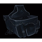 Milwaukee Performance SH66601ZB Black Zip-Off Double Pocket Studded PVC Throw Over Saddlebags