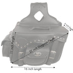 Milwaukee Performance SH66601ZB Black Zip-Off Double Pocket Studded PVC Throw Over Saddlebags