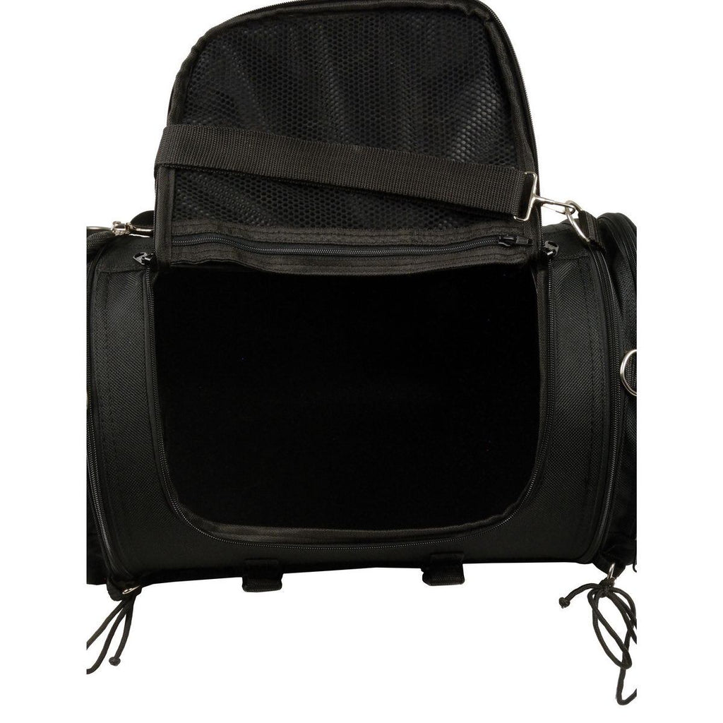 Milwaukee Performance SH683 Black Large Textile Duffel Style Sissy Bar Bag with Carry Strap