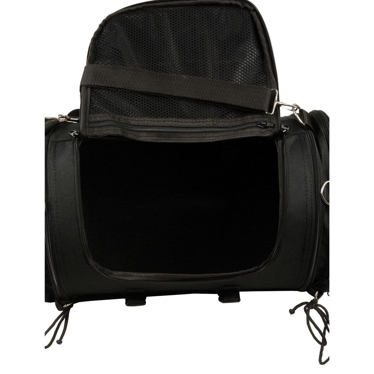 Milwaukee Performance SH683 Black Large Textile Duffel Style Sissy Bar Bag with Carry Strap