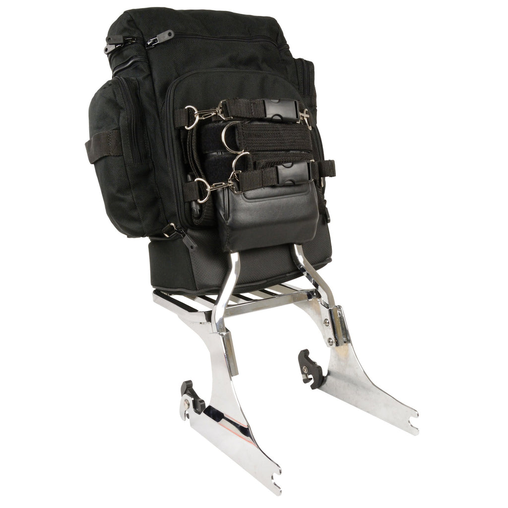 Milwaukee Performance SH688 Large Retractable Nylon Sissy Bar Bag with Luggage Handle (12X17X9)