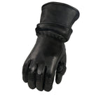 Milwaukee Leather SH852 Men's USA Deerskin Black Leather Gauntlet Motorcycle Thermal Lined Gloves