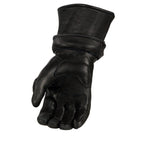 Milwaukee Leather SH852 Men's USA Deerskin Black Leather Gauntlet Motorcycle Thermal Lined Gloves