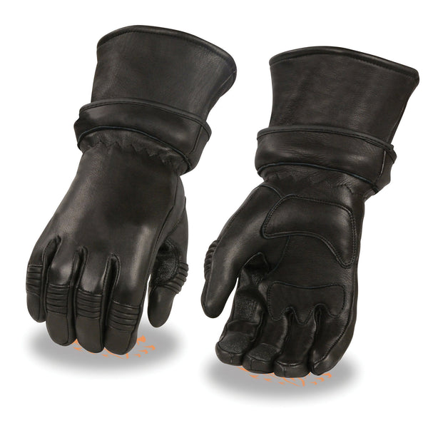 Milwaukee Leather SH852 Men's USA Deerskin Black Leather Gauntlet