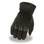 Milwaukee Leather SH858 Men's Thermal Lined USA Deerskin Black Leather Motorcycle Gloves w/ Cinch Wrist Closure