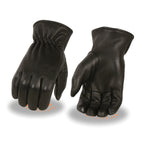 Milwaukee Leather SH858 Men's Thermal Lined USA Deerskin Black Leather Motorcycle Gloves w/ Cinch Wrist Closure