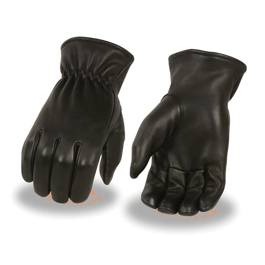 Milwaukee Leather SH858 Men's Thermal Lined USA Deerskin Black Leather Motorcycle Gloves w/ Sinch Wrist Closure