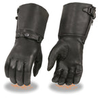 Milwaukee Leather SH859 Women's Thermal Lined USA Deerskin Black Leather Gauntlet Winter Gloves