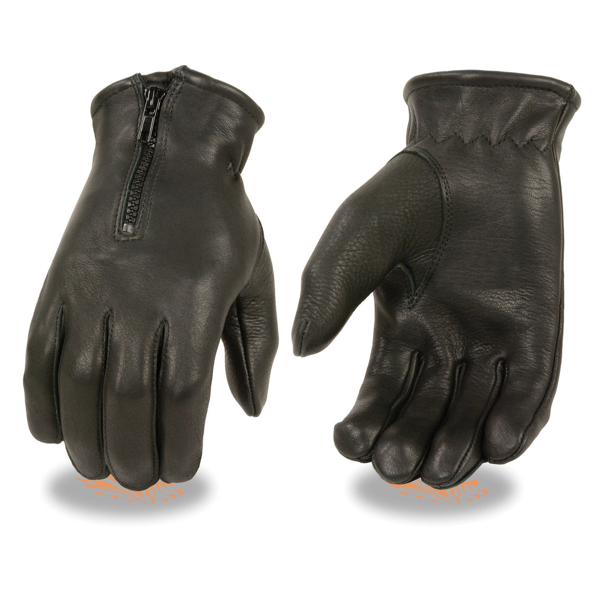 Milwaukee Leather SH867 Men's USA Deerskin Black Leather Unlined Lightweight Motorcycle Riders Gloves