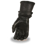 Milwaukee Leather SH870 Women's USA Deerskin Black Leather Gauntlet Winter Gloves w/ Gel Palm