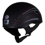 Hot Leathers T68 'Tribal Black' Advanced DOT Motorcycle Skull Cap Helmet