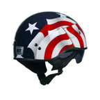 Hot Leathers T72 'Blue Flag' Advanced DOT Motorcycle Half Helmet with Drop Down Visor