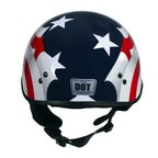 Hot Leathers T72 'Blue Flag' Advanced DOT Motorcycle Half Helmet with Drop Down Visor