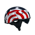 Hot Leathers T72 'Blue Flag' Advanced DOT Motorcycle Half Helmet with Drop Down Visor
