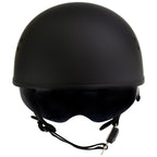 Hot Leathers T72 'Black Widow' Flat Black Motorcycle Half Helmet with Drop Down Visor