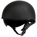 Outlaw T-72 'Black Widow' Flat Black Motorcycle Half Helmet with Drop – Hot Leathers