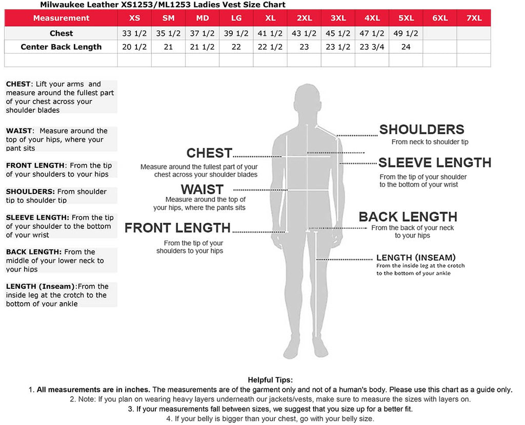 Milwaukee Leather ML1253 Women's Classic Black Leather Vest with Snap Front Closure - Milwaukee Leather Womens Leather Vests