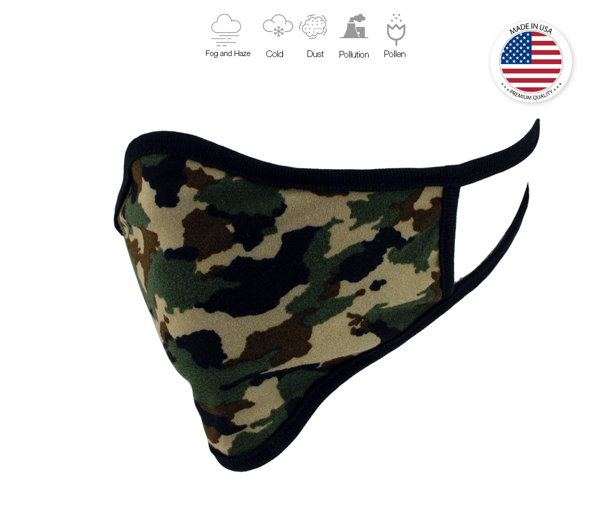 Xelement XS8006 (Multi-Pack) 'Camouflage Print' USA Made 100 % Cotton Protective Face Mask